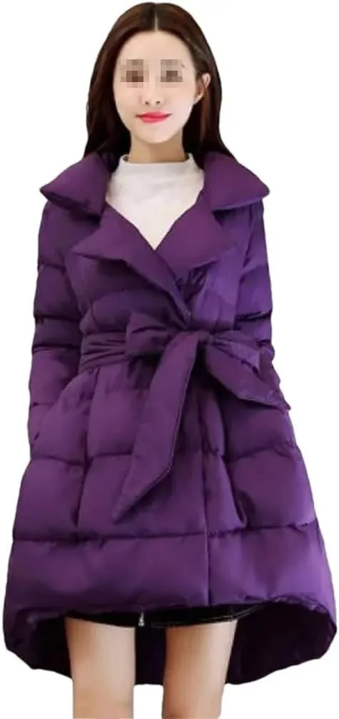 Winter Jacket Long Coat Women Parkas Warm Padded Cotton Jackets With Belt Outerwear Female Clothing