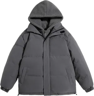 Winter Jacket Thick Warm Parka Coat Cotton Padded Thermal Outerwear Hooded Windbreaker