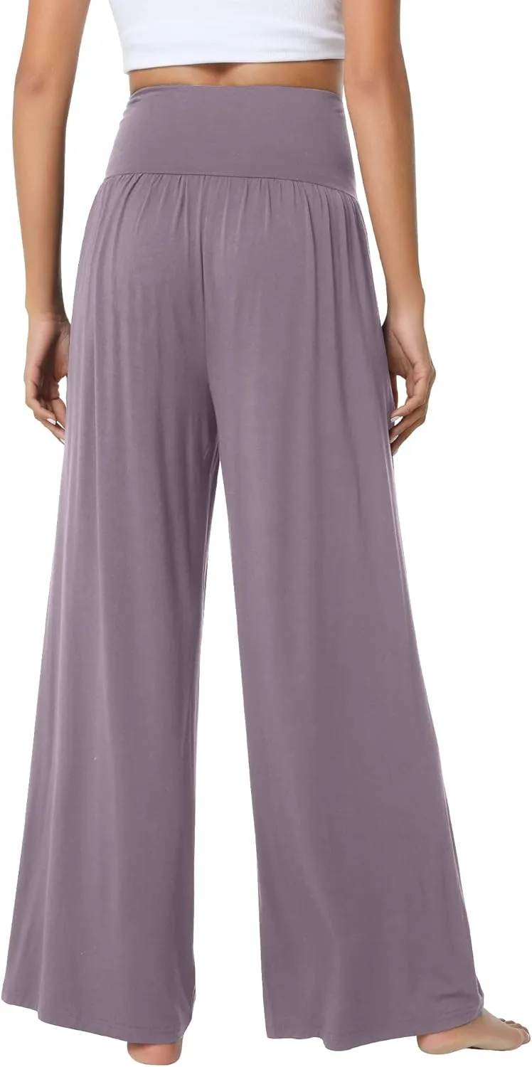 WiWi Pajama Pants for Women Soft Wide Leg Palazzo Lounge Sweatpants Loose Yoga Bottoms-Viscose from Bamboo S-XXL