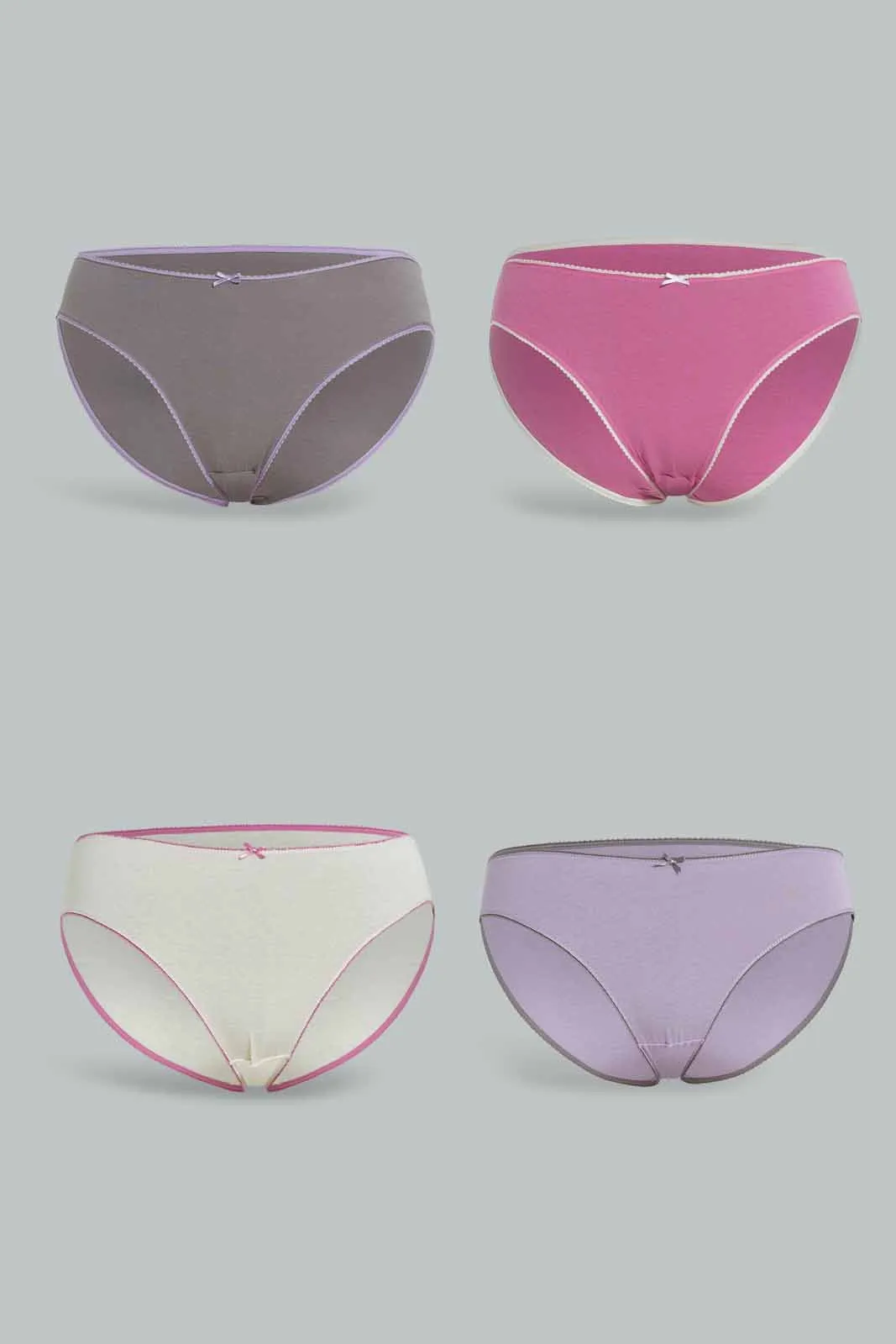 Women Assorted High Leg Briefs Set (Pack of 4)