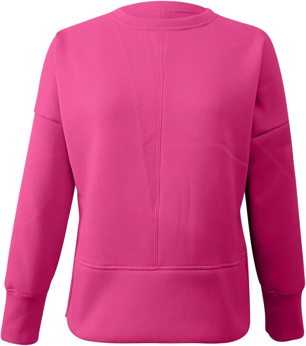 Women Oversized Sweatshirt Loose Fit Crewneck Side Slit Y2k Pullover Tops Casual Long Sleeve Fleece Comfort Hoodies
