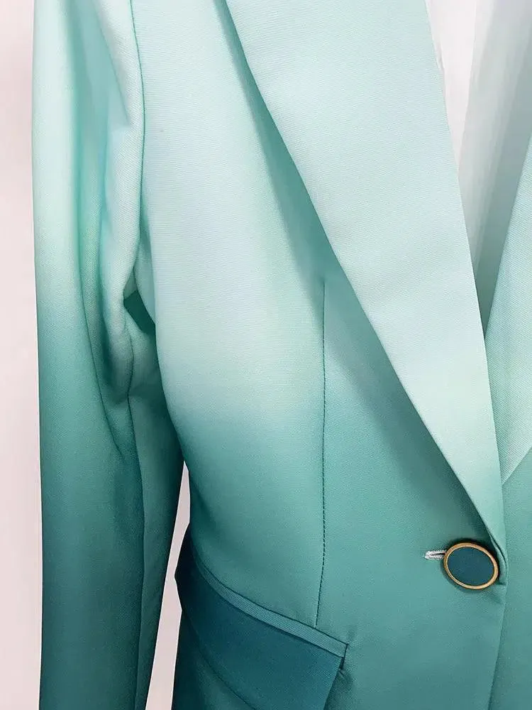 Women Pant Suit - Gradient Color, Flare Pants Trouser Suit