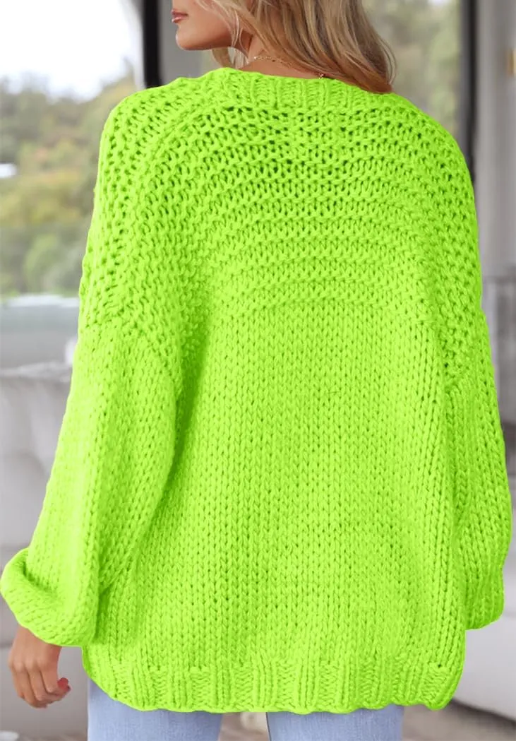 Women's Cardigan Soft Pocketed Long Sleeves Casual Knitted Open Front Cardigans Lightweight Sweaters