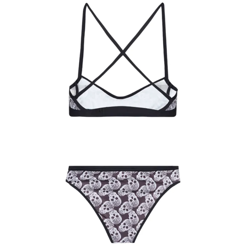 WOMEN'S CRAZY POP SKULLS BIKINI - BLACK/MULTI