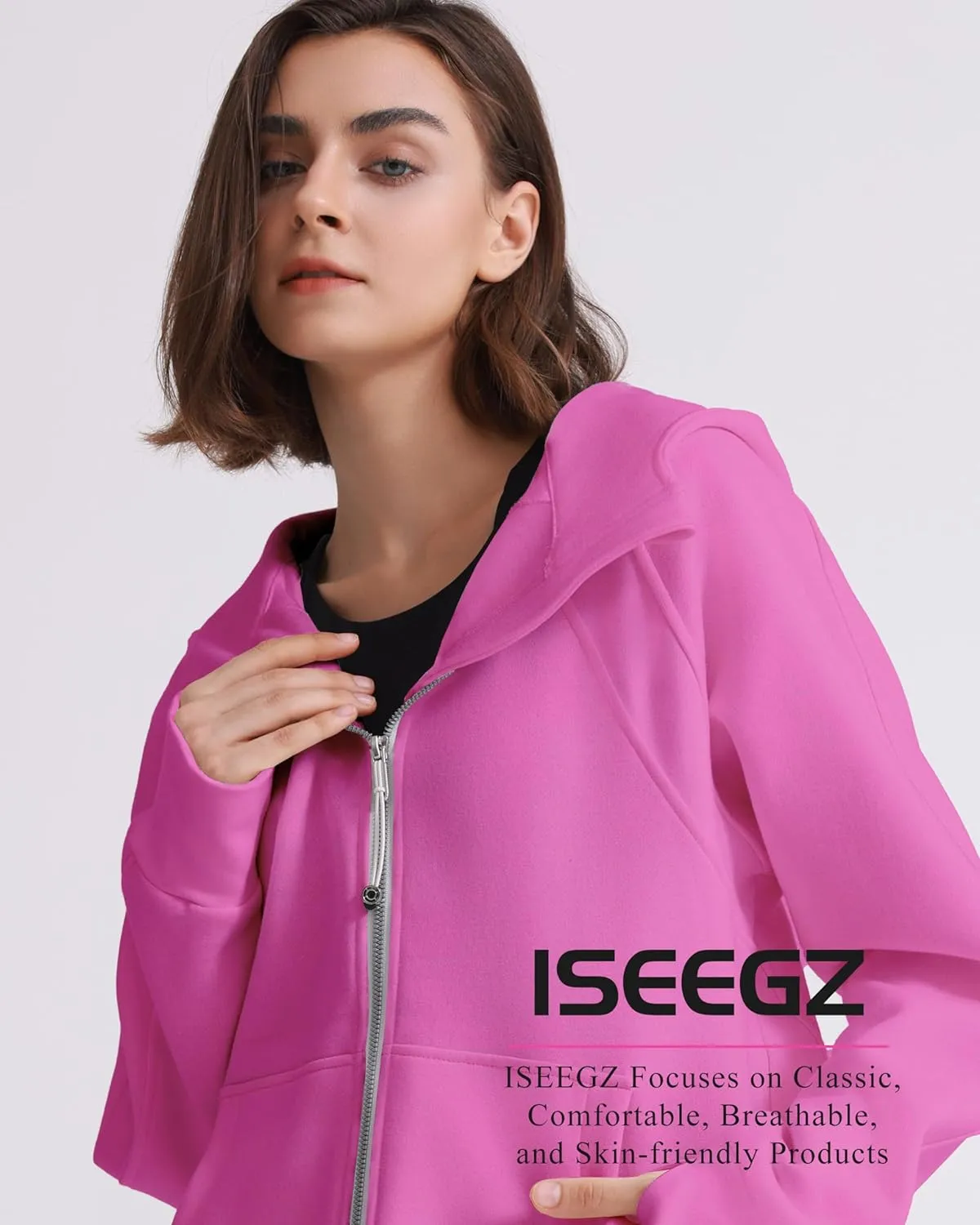Womens Fleece Lined Half Zip Pullover Cotton Winter Warm Scuba Sweatshirt for Women with Thumbhole Pocket
