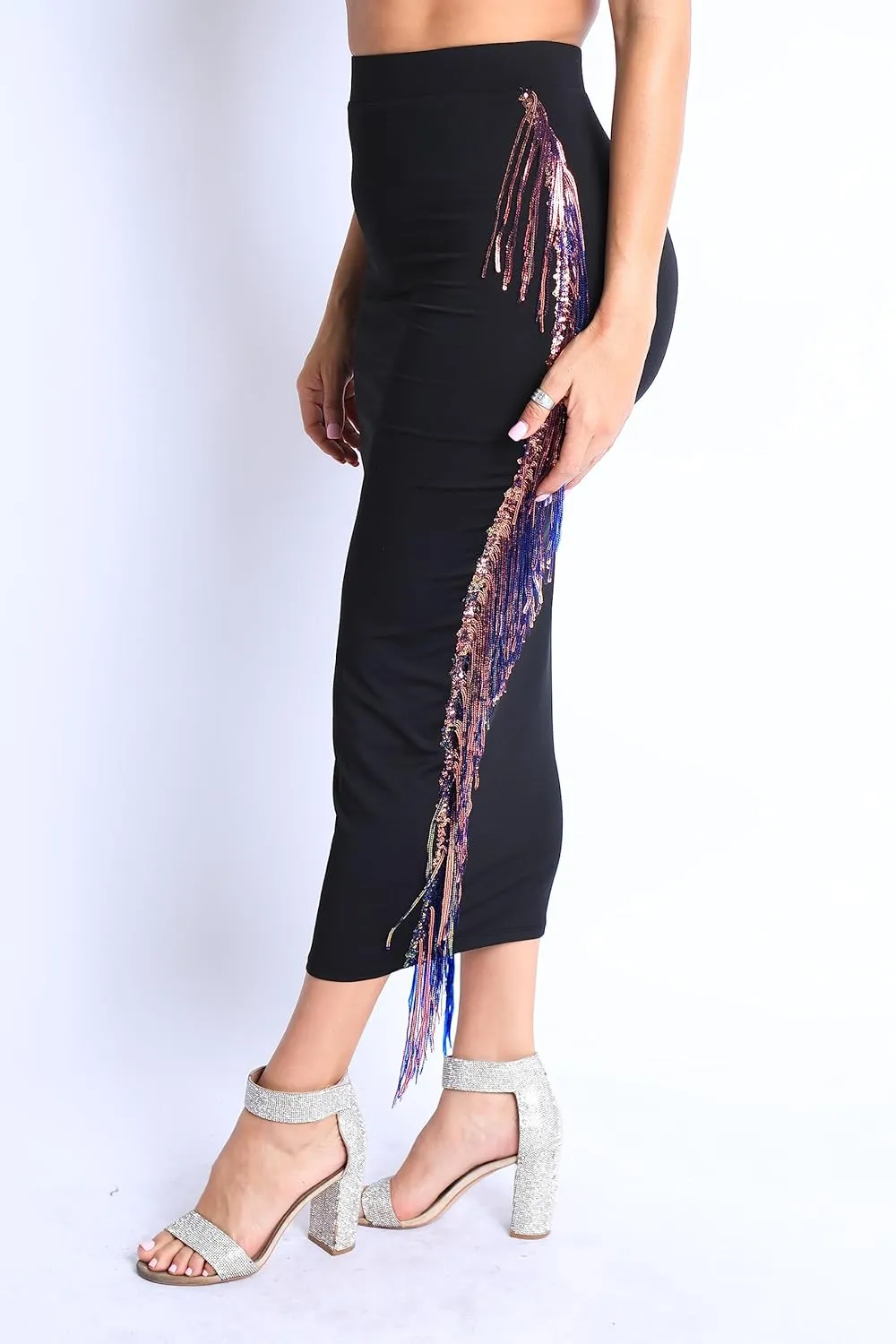 Women's High Waist Maxi Bodycon Pencil Skirt Stretchy Fabric for Comfort and Style