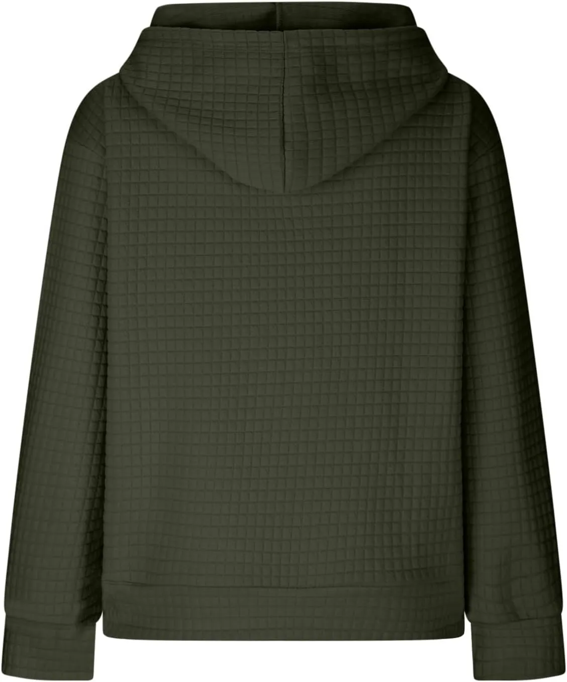 Women's Sweatshirt Casual Waffle Hoodies Drawstring Hooded Tops with Pockets Comfort Long Sleeve Pullover Hoodies