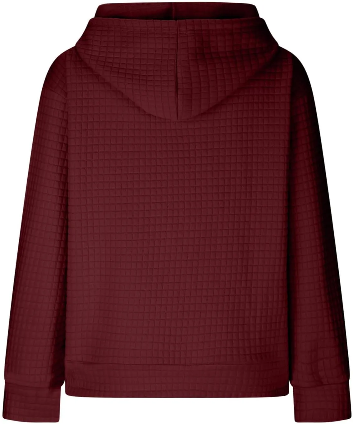 Women's Sweatshirt Casual Waffle Hoodies Drawstring Hooded Tops with Pockets Comfort Long Sleeve Pullover Hoodies