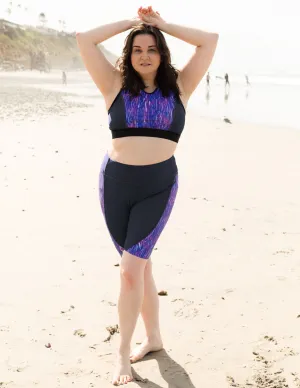 Women's  Swim Core Active Shorts (Regular & Plus Size) - Waves/Navy