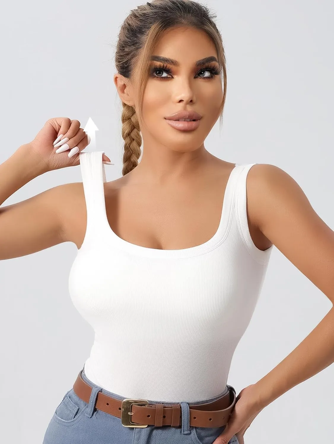 Women's U-Back Tank Top,Built-in Bra, Removable Pads for Gym, Outdoor & Yoga, Long-Lasting Comfort