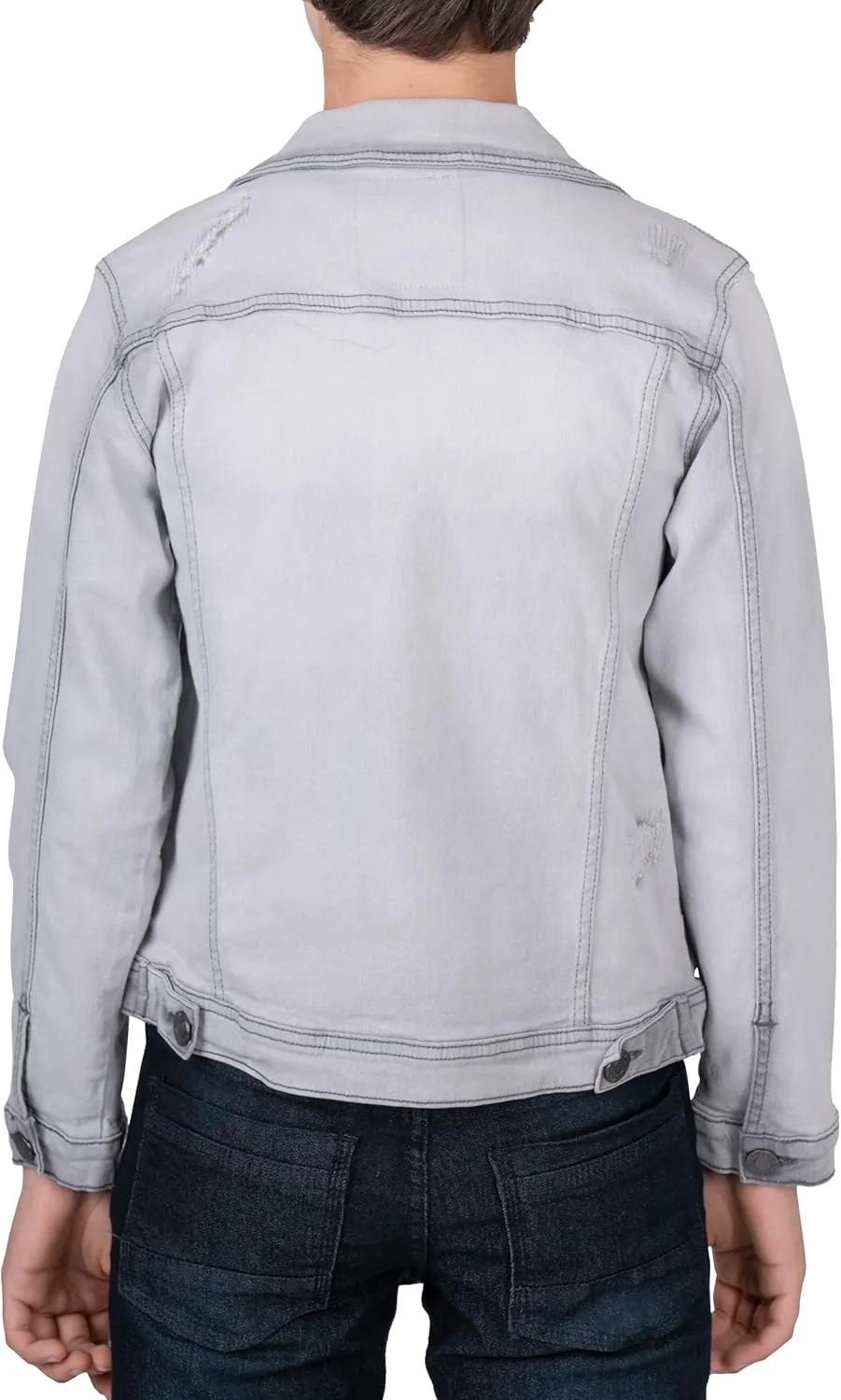 X RAY Boys Denim Jacket (Sizes 8-18), 100% Cotton & Cotton Flex Washed Fall Outerwear Trucker Casual Jean Jacket for Boys
