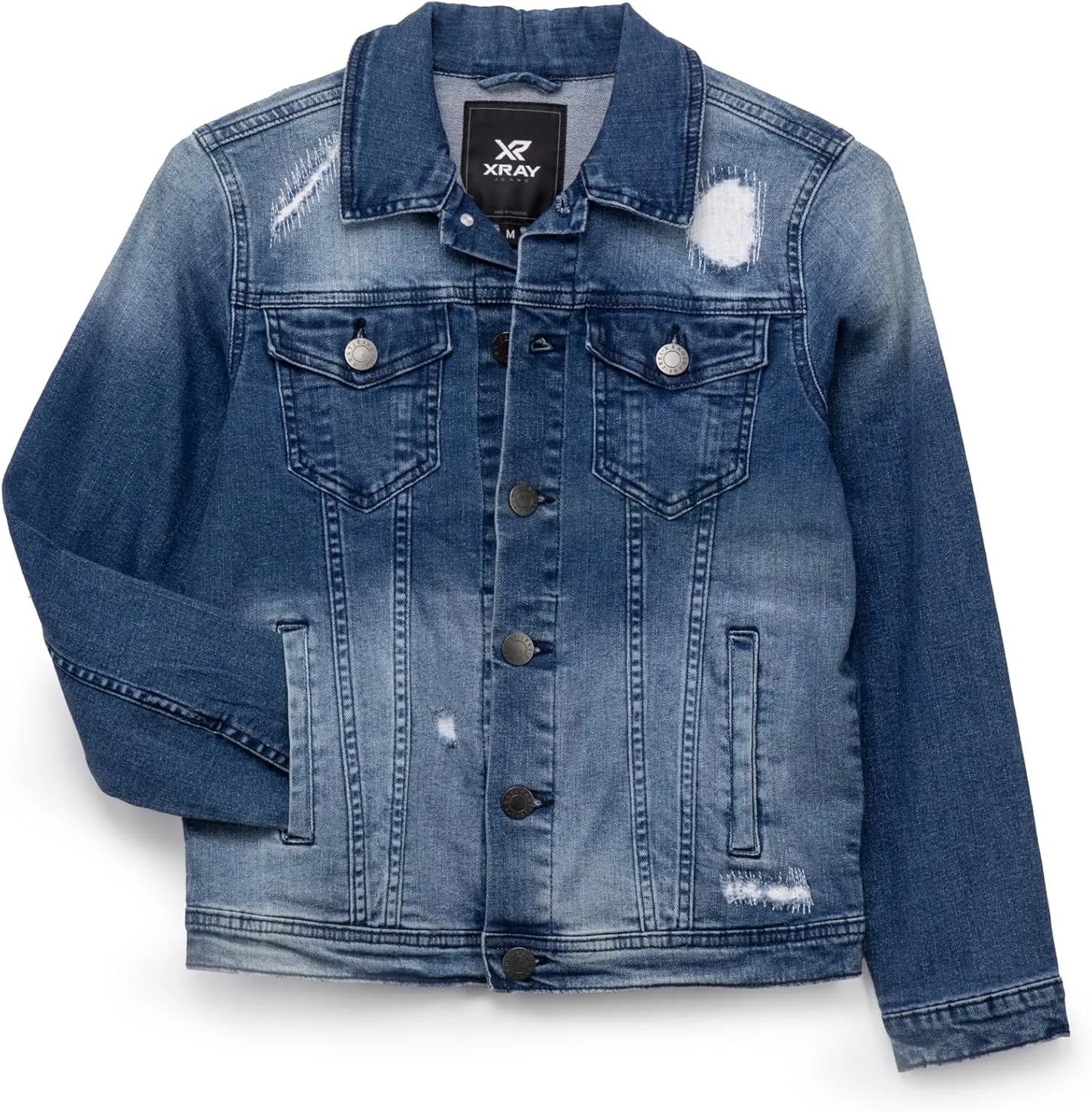 X RAY Boys Denim Jacket (Sizes 8-18), 100% Cotton & Cotton Flex Washed Fall Outerwear Trucker Casual Jean Jacket for Boys