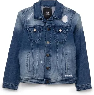 X RAY Boys Denim Jacket (Sizes 8-18), 100% Cotton & Cotton Flex Washed Fall Outerwear Trucker Casual Jean Jacket for Boys