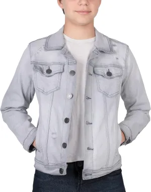 X RAY Boys Denim Jacket (Sizes 8-18), 100% Cotton & Cotton Flex Washed Fall Outerwear Trucker Casual Jean Jacket for Boys