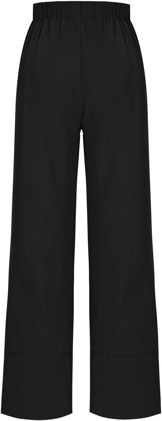 YRAETENM Women Cotton Linen Pants Casual Wide Leg Elastic Waisted Lounge Beach Trousers Travel Vacation Outfits with Pockets